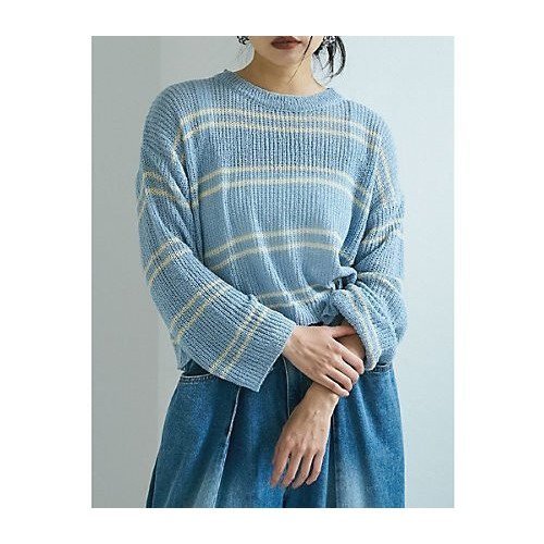 【マージュール/marjour】のBORDER SUMMER KNIT インテリア・キッズ・メンズ・レディースファッション・服の通販 founy(ファニー) 　ファッション　Fashion　レディースファッション　WOMEN　トップス・カットソー　Tops/Tshirt　ニット　Knit Tops　インナー　Inner　キャミソール　Camisole　サマー　Summer　ストレッチ　Stretch　タンク　Tank　トレンド　Trend　ポケット　Pocket　夏　Summer　長袖　Long Sleeve　LIGHT BLUE|ID: prp329100004568689 ipo3291000000032321654