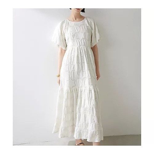 【ウィムガゼット/Whim Gazette】のエンブロイダリーパフワンピース 人気、トレンドファッション・服の通販 founy(ファニー) 　ファッション　Fashion　レディースファッション　WOMEN　ワンピース　Dress　2025年　2025　2025春夏・S/S　Ss,Spring/Summer,2025　スリーブ　Sleeve　パターン　Pattern　リゾート　Resort　エレガント 上品　Elegant　夏　Summer　春　Spring　S/S・春夏　Ss・Spring/Summer　other-2|ID: prp329100004568695 ipo3291000000032321719