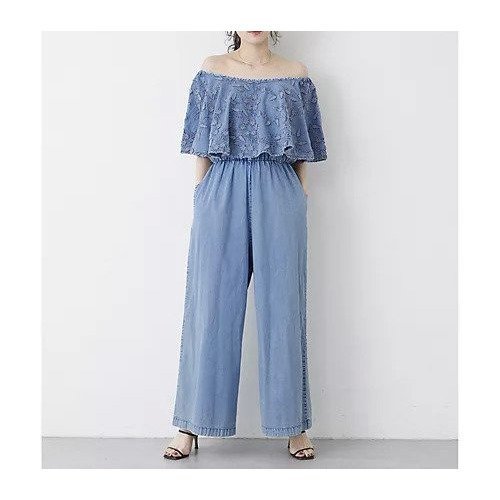 【ウィムガゼット/Whim Gazette】のエンブロイダリージャンプスーツ インテリア・キッズ・メンズ・レディースファッション・服の通販 founy(ファニー) 　ファッション　Fashion　レディースファッション　Fashion for Women　ワンピース　Dresses　ウォッシュ　Washed Finish　春　Spring　デニム　Denim, Jeans Material　フレア　Flare, Flared　リゾート　Resort, Vacation Style　S/S・春夏　SS, Spring/Summer, Warm Season　おすすめ　Recommended / Our Picks　夏　Summer　旅行　Travel　エレガント 上品　Elegant　2025年　2025　2025春夏・S/S　Spring/Summer 2025 SS25　サックスブルー|ID: prp329100004568696 ipo3291000000032978102