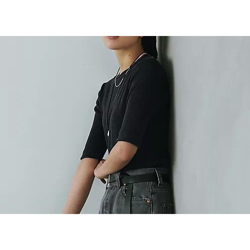 【トゥエルブクローゼット/12closet】の【福田麻琴さんコラボ】【洗える】ジュエリー映えする 究極のリブTシャツ 人気、トレンドファッション・服の通販 founy(ファニー) 　ファッションモデル・俳優・女優　Models　女性　Women　福田麻琴　Fukuda Makoto　ファッション　Fashion　レディースファッション　WOMEN　トップス・カットソー　Tops/Tshirt　シャツ/ブラウス　Shirts/Blouses　ロング / Tシャツ　T-Shirts　コラボ　Collaboration　シェイプ　Shape　ジュエリー　Jewelry　パイピング　Piping　夏　Summer　洗える　Washable　other-2|ID: prp329100004570044 ipo3291000000032334633