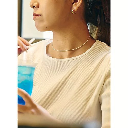 【トゥエルブクローゼット/12closet】の【福田麻琴さんコラボ】【洗える】ジュエリー映えする 究極のリブTシャツ 人気、トレンドファッション・服の通販 founy(ファニー) 　ファッションモデル・俳優・女優　Models　女性　Women　福田麻琴　Fukuda Makoto　ファッション　Fashion　レディースファッション　Fashion for Women　トップス・カットソー　Cut & Sew Tops　シャツ・ブラウス・オフィスカジュアル　Elegant Blouses & Button-Ups　ロングTシャツ・Tシャツ　Longline T-Shirts & Tees　コラボ　Collaboration, Collab　シェイプ　Shape, Slim Fit　ジュエリー　Jewelry, Accessories　パイピング　Piping, Trim Design　夏　Summer　洗える　Machine Washable　other-3|ID: prp329100004570044 ipo3291000000033746005