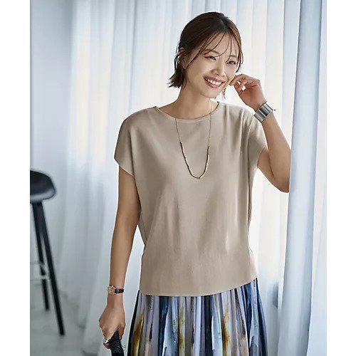 【スタイルデリ/STYLE DELI】のTシャツみたいな微シアー麻調ニットトップス 人気、トレンドファッション・服の通販 founy(ファニー) 　ファッション　Fashion　レディースファッション　WOMEN　トップス・カットソー　Tops/Tshirt　ニット　Knit Tops　シャツ/ブラウス　Shirts/Blouses　ロング / Tシャツ　T-Shirts　イエロー　Yellow　インナー　Inner　キャミソール　Camisole　クール　Cool　サロペット　Overalls　シアー　Sheer　シンプル　Simple　ジャケット　Jacket　スリット　Slit　タンク　Tank　ノースリーブ　No Sleeve　バランス　Balance　半袖　Short Sleeve　ラウンド　Round　ワイド　Wide　夏　Summer　エレガント 上品　Elegant　 other-1|ID: prp329100004570046 ipo3291000000032334641