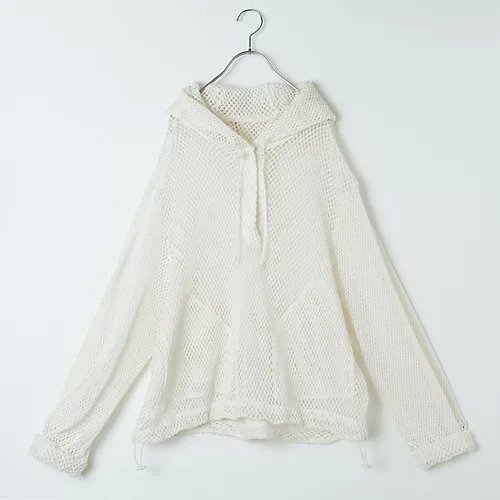 【エミ/emmi】の【洗える】メッシュフーディートップス インテリア・キッズ・メンズ・レディースファッション・服の通販 founy(ファニー) 　ファッション　Fashion　レディースファッション　Fashion for Women　トップス・カットソー　Cut & Sew Tops　ボトム　Bottoms, Lower Wear　メッシュ　Mesh, Net Fabric　ルーズ　Loose, Oversized　夏　Summer　洗える　Machine Washable　WHT|ID: prp329100004570052 ipo3291000000034953026