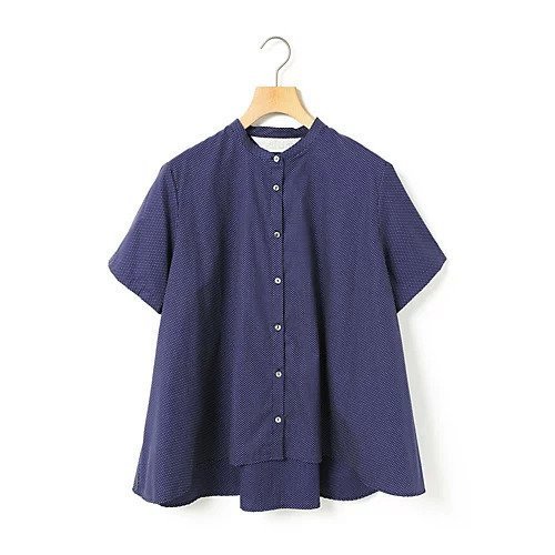 【ミディウミ/MidiUmi】のハーフスリーブドットAラインシャツ 人気、トレンドファッション・服の通販 founy(ファニー) 　ファッション　Fashion　レディースファッション　Fashion for Women　トップス・カットソー　Cut & Sew Tops　シャツ・ブラウス・オフィスカジュアル　Elegant Blouses & Button-Ups　ドット　Polka Dot, Dot Pattern　フレア　Flare, Flared　ブロード　Broadcloth, Fine Cotton　ワイド　Wide, Wide Fit　人気　Popular, Best Seller　半袖　Short Sleeve, Half Sleeve　A/W・秋冬　Autumn/Winter　other-2|ID: prp329100004570056 ipo3291000000032334723