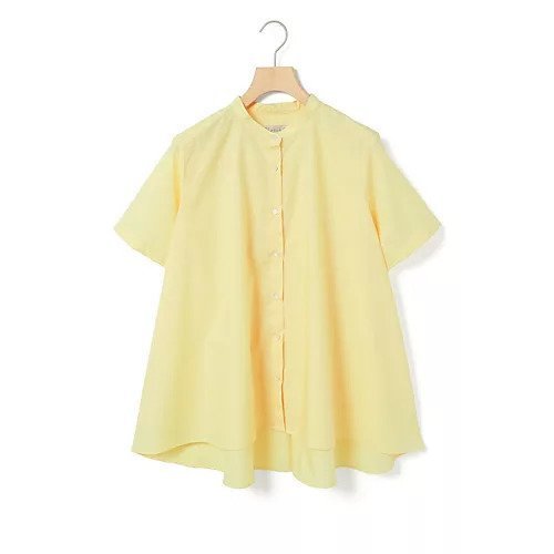 【ミディウミ/MidiUmi】のハーフスリーブAラインシャツ インテリア・キッズ・メンズ・レディースファッション・服の通販 founy(ファニー) 　ファッション　Fashion　レディースファッション　Fashion for Women　トップス・カットソー　Cut & Sew Tops　シャツ・ブラウス・オフィスカジュアル　Elegant Blouses & Button-Ups　イエロー　Yellow　シンプル　Simple, Minimal　スリーブ　Sleeve, Long Sleeve / Short Sleeve　ハーフ　Half, Half-Length　ベーシック　Basic, Essential　再入荷　Restock / Back in Stock　定番　Standard, Basic Item　イエロー|ID: prp329100004570058 ipo3291000000032334737