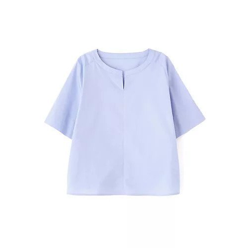 【ヒューマンウーマン/HUMAN WOMAN】のボックスシルエットキーネックブラウス 人気、トレンドファッション・服の通販 founy(ファニー) 　ファッション　Fashion　レディースファッション　Fashion for Women　トップス・カットソー　Cut & Sew Tops　シャツ・ブラウス・オフィスカジュアル　Elegant Blouses & Button-Ups　おすすめ　Recommended / Our Picks　ツイル　Twist, Twisted Detail　ボトム　Bottoms, Lower Wear　ワッシャー　Washer, Crinkled Finish　other-3|ID: prp329100004570063 ipo3291000000032334777