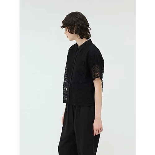 【ミズイロ インド/mizuiro ind】のタイルレースシャツ 人気、トレンドファッション・服の通販 founy(ファニー) 　ファッション　Fashion　レディースファッション　Fashion for Women　トップス・カットソー　Cut & Sew Tops　シャツ・ブラウス・オフィスカジュアル　Elegant Blouses & Button-Ups　インナー　Innerwear　ベーシック　Basic, Essential　レギュラー　Regular, Standard Fit　レース　Lace, Lace Fabric　エレガント 上品　Elegant　other-3|ID: prp329100004570069 ipo3291000000032334828