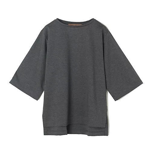 【ルームエイト/Room no.8】のハーフスリーブトップス インテリア・キッズ・メンズ・レディースファッション・服の通販 founy(ファニー) 　ファッション　Fashion　レディースファッション　Ladies' Fashion Online　トップス・カットソー　Tops/Tshirt　おすすめ　Recommend　エレガント 上品　Elegant　シンプル　Simple　スリット　Slit　バランス　Balance　洗える　Washable　チャコールグレー|ID: prp329100004571745 ipo3291000000032630110
