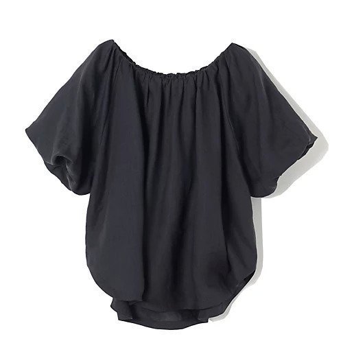 【エクラ/eclat】のリネンオフショルダーブラウス インテリア・キッズ・メンズ・レディースファッション・服の通販 founy(ファニー) 　ファッション　Fashion　レディースファッション　Fashion for Women　トップス・カットソー　Cut & Sew Tops　シャツ・ブラウス・オフィスカジュアル　Elegant Blouses & Button-Ups　バランス　Balance, Style Balance　ラウンド　Round, Round Neck　別注　Limited Edition, Custom Order　洗える　Machine Washable　(別注)スミクロ|ID: prp329100004571788 ipo3291000000034953354