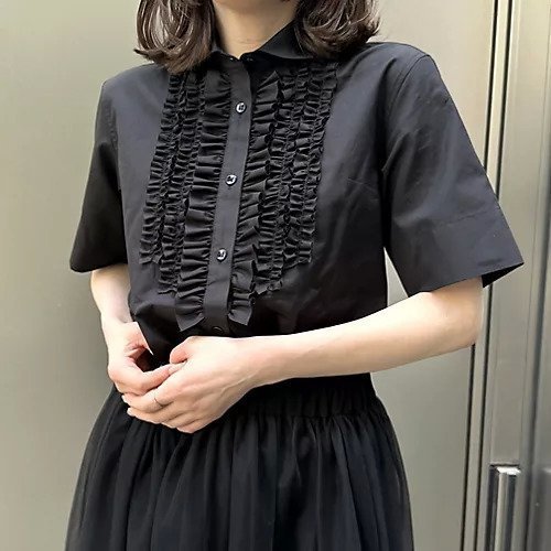 【エクラ/eclat】のフリルドレスシャツ 人気、トレンドファッション・服の通販 founy(ファニー) 　ファッション　Fashion　レディースファッション　WOMEN　トップス・カットソー　Tops/Tshirt　シャツ/ブラウス　Shirts/Blouses　ワンピース　Dress　ドレス　Party Dresses　ショート　Short　スリーブ　Sleeve　ドレス　Dress　フリル　Frills　フロント　Front　メンズ　Mens　ラウンド　Round　別注　Special Order　定番　Standard　洗える　Washable　other-3|ID: prp329100004571790 ipo3291000000032350245
