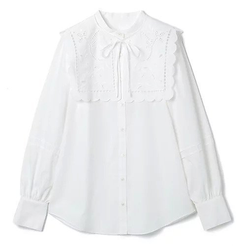 【スアデオ/suadeo】の【衿取り外し可】T/Cブロード2WAY刺繍ブラウス インテリア・キッズ・メンズ・レディースファッション・服の通販 founy(ファニー) 　ファッション　Fashion　レディースファッション　Fashion for Women　トップス・カットソー　Cut & Sew Tops　シャツ・ブラウス・オフィスカジュアル　Elegant Blouses & Button-Ups　バランス　Balance, Style Balance　ビッグ　Big, Oversized　ブロード　Broadcloth, Fine Cotton　レース　Lace, Lace Fabric　洗える　Machine Washable　ホワイト|ID: prp329100004571795 ipo3291000000034953200