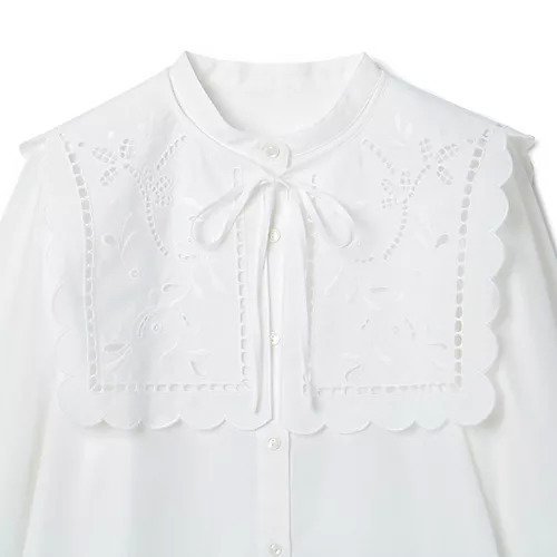 【スアデオ/suadeo】の【衿取り外し可】T/Cブロード2WAY刺繍ブラウス 人気、トレンドファッション・服の通販 founy(ファニー) 　ファッション　Fashion　レディースファッション　Fashion for Women　トップス・カットソー　Cut & Sew Tops　シャツ・ブラウス・オフィスカジュアル　Elegant Blouses & Button-Ups　バランス　Balance, Style Balance　ビッグ　Big, Oversized　ブロード　Broadcloth, Fine Cotton　レース　Lace, Lace Fabric　洗える　Machine Washable　other-3|ID: prp329100004571795 ipo3291000000034953203