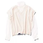 【トゥエルブクローゼット/12closet】の【洗える】前後で着られるニットベスト シアータートルセット オフホワイト×ホワイト|ID: prp329100004571799 ipo3291000000032630783