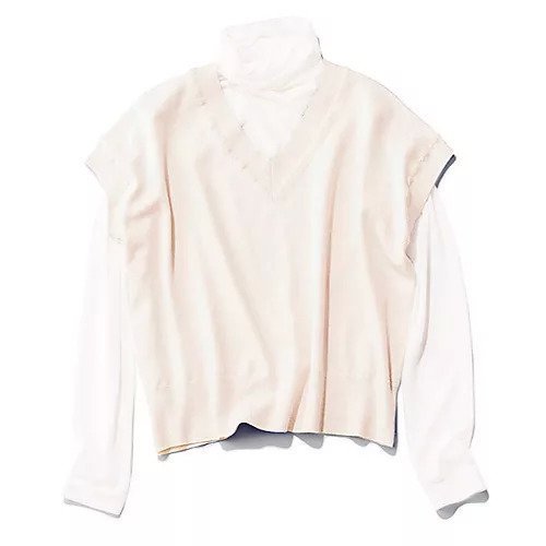 【トゥエルブクローゼット/12closet】の【洗える】前後で着られるニットベスト シアータートルセット インテリア・キッズ・メンズ・レディースファッション・服の通販 founy(ファニー) 　ファッション　Fashion　レディースファッション　Ladies' Fashion Online　アウター　Coat Outerwear　トップス・カットソー　Tops/Tshirt　ニット　Knit Tops　ベスト/ジレ　Gilets/Vests　インナー　Inner　タートル　Turtle　ベスト　Vest　春　Spring　洗える　Washable　オフホワイト&#215;ホワイト|ID: prp329100004571799 ipo3291000000032630783
