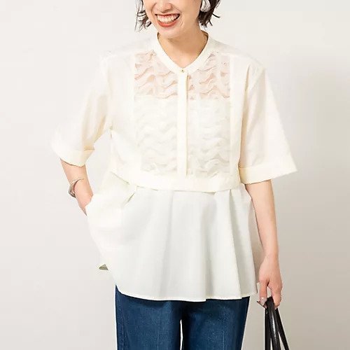 【ノーリーズ/NOLLEY'S】のフリルブラウス インテリア・キッズ・メンズ・レディースファッション・服の通販 founy(ファニー) 　ファッション　Fashion　レディースファッション　WOMEN　トップス・カットソー　Tops/Tshirt　シャツ/ブラウス　Shirts/Blouses　2025年　2025　2025春夏・S/S　Ss,Spring/Summer,2025　デニム　Denim　フリル　Frills　フロント　Front　ペプラム　Peplum　エレガント 上品　Elegant　キナリ|ID: prp329100004571805 ipo3291000000032350477