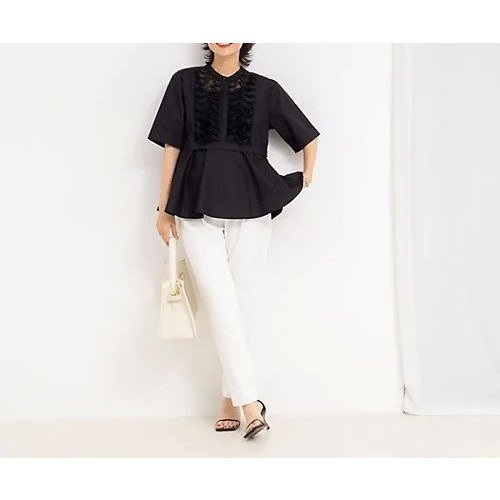 【ノーリーズ/NOLLEY'S】のフリルブラウス 人気、トレンドファッション・服の通販 founy(ファニー) 　ファッション　Fashion　レディースファッション　Fashion for Women　トップス・カットソー　Cut & Sew Tops　シャツ・ブラウス・オフィスカジュアル　Elegant Blouses & Button-Ups　2025年　2025　2025春夏・S/S　Spring/Summer 2025 SS25　デニム　Denim, Jeans Material　フリル　Frill, Ruffle　フロント　Front, Front Design　ペプラム　Peplum, Flared Hem　エレガント 上品　Elegant　other-2|ID: prp329100004571805 ipo3291000000033047922