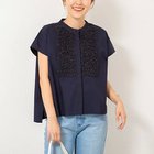【ノーリーズ/NOLLEY'S】のフレンチスリーブフリルブラウス ネイビー|ID: prp329100004571806 ipo3291000000032350486