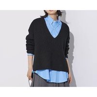 【スローン/SLOANE】の7G片畦編み メリノウール Vネック 人気、トレンドファッション・服の通販 founy(ファニー) ファッション Fashion レディースファッション Fashion for Women トップス・カットソー Cut & Sew Tops Vネックトップス V-Neck Tops / V-Cut Neckline Shirts 畦編みニット・テクスチャードトップス Ribbed Knit Sweaters / Textured Knit Tops スリット Slit, Slit Detail 畦 Ribbed Knit |ID:prp329100004571815