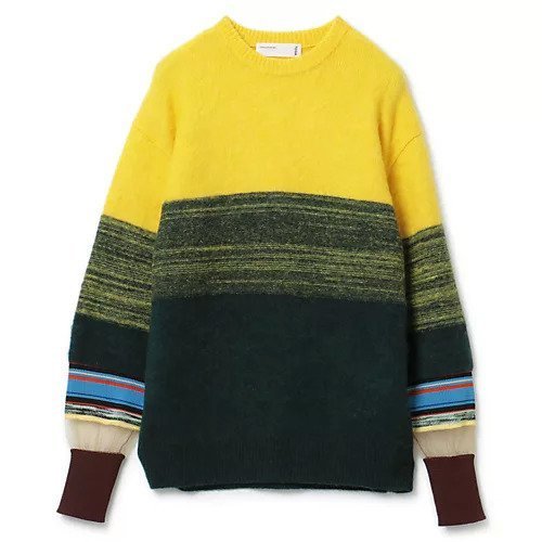 【トーガ/TOGA】のBorder knit pullover インテリア・キッズ・メンズ・レディースファッション・服の通販 founy(ファニー) 　ファッション　Fashion　レディースファッション　Fashion for Women　トップス・カットソー　Cut & Sew Tops　ニット　Knit Tops & Sweaters　カジュアルプルオーバー・ニットトップス　Pullovers & Knit Tops / Casual Pullovers　2023年　2023　2023-2024秋冬・A/W　Autumn/Winter 2023–24 AW23–24　グラデーション　Gradient, Ombre　シアー　Sheer, See-Through　定番　Standard, Basic Item　yellow|ID: prp329100004571832 ipo3291000000033512149