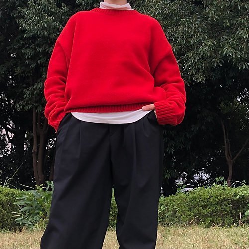 【トゥエルブクローゼット/12closet】の【石上美津江さんコラボ】【洗える】クルーネックニット 人気、トレンドファッション・服の通販 founy(ファニー) 　ファッション　Fashion　レディースファッション　Ladies' Fashion Online　トップス・カットソー　Tops/Tshirt　ニット　Knit Tops　オレンジ　Orange　コラボ　Collaboration　ボックス　Box　冬　Winter　洗える　Washable　other-2|ID: prp329100004571834 ipo3291000000032631305