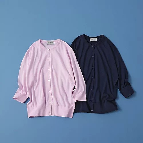 【ジョン スメドレー/JOHN SMEDLEY】の5分袖カーディガン 人気、トレンドファッション・服の通販 founy(ファニー) 　ファッション　Fashion　レディースファッション　Fashion for Women　トップス・カットソー　Cut & Sew Tops　カーディガン・羽織り　Layered Style Cardigans　カーディガン　Cardigan, Knitwear　クラシカル　Classical, Vintage-Inspired　トレンド　Trend, Trending Now　定番　Standard, Basic Item　羽織　Haori, Light Jacket　other-2|ID: prp329100004571846 ipo3291000000033512402