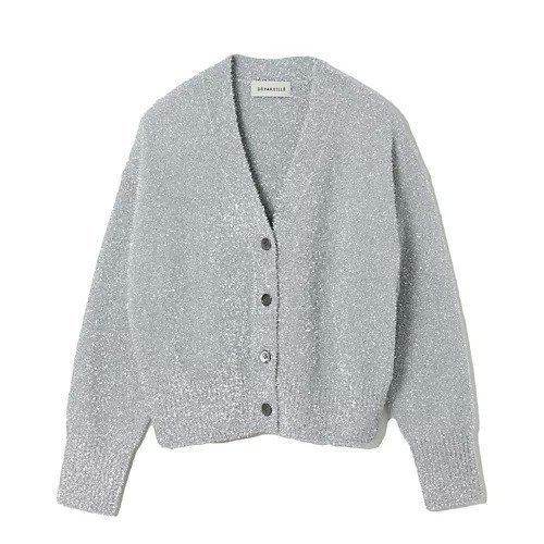 【デパリエ/DEPAREILLE】のラメニットカーディガン 人気、トレンドファッション・服の通販 founy(ファニー) 　ファッション　Fashion　レディースファッション　Ladies' Fashion Online　トップス・カットソー　Tops/Tshirt　ニット　Knit Tops　カーディガン　Cardigans　イタリア　Italy　シルバー　Silver　ボトム　Bottom　エレガント 上品　Elegant　 other-1|ID: prp329100004571847 ipo3291000000032631736