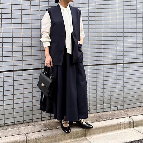 【トゥエルブクローゼット/12closet】の【12classe】ノーカラージレ 人気、トレンドファッション・服の通販 founy(ファニー) 　ファッション　Fashion　レディースファッション　Fashion for Women　アウター　Coat / Outerwear Collection　トップス・カットソー　Cut & Sew Tops　ベスト&ジレ / 重ね着スタイル　Vests & Gilets　カットソー　Cut and Sewn Top　ジャケット　Jacket, Outerwear　ツイル　Twist, Twisted Detail　バランス　Balance, Style Balance　フロント　Front, Front Design　other-3|ID: prp329100004571879 ipo3291000000035684223