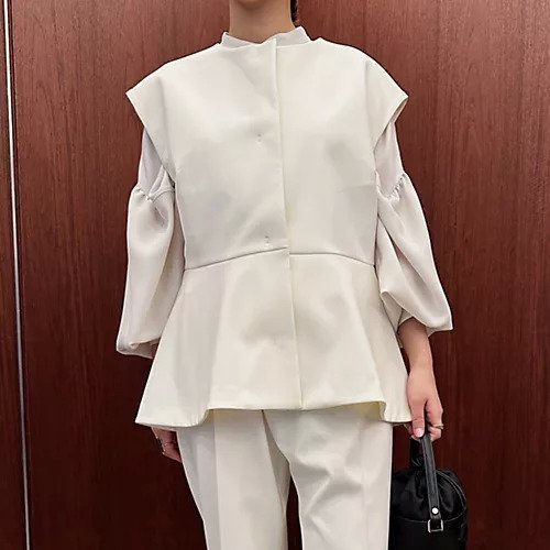 【エムセブンデイズ/M7days】のペプラムジレ 人気、トレンドファッション・服の通販 founy(ファニー) 　ファッション　Fashion　レディースファッション　Ladies' Fashion Online　アウター　Coat Outerwear　トップス・カットソー　Tops/Tshirt　ベスト/ジレ　Gilets/Vests　ストレッチ　Stretch　タートル　Turtle　バランス　Balance　フロント　Front　ベスト　Vest　ペプラム　Peplum　other-2|ID: prp329100004571881 ipo3291000000032631966