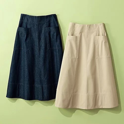 【トゥエルブクローゼット/12closet】の【洗える】Aラインフレアスカート 人気、トレンドファッション・服の通販 founy(ファニー) 　ファッション　Fashion　レディースファッション　Fashion for Women　スカート　Skirts　Aライン・フレアスカート　A-Line & Flared Skirts　スタンダード　Standard, Basic　デニム　Denim, Jeans Material　フレア　Flare, Flared　ポケット　Pocket, Pocket Detail　ロング　Long, Long-Length　エレガント 上品　Elegant　台形　A-Line, Trapezoid Shape　洗える　Machine Washable　other-2|ID: prp329100004571887 ipo3291000000032632067