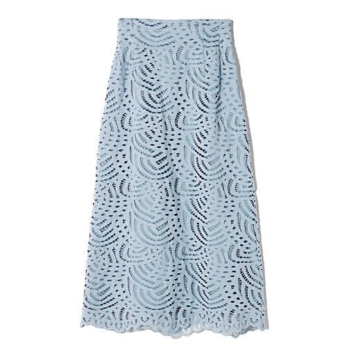 【イーバイエクラ/E by eclat】のレース台形スカート インテリア・キッズ・メンズ・レディースファッション・服の通販 founy(ファニー) 　ファッション　Fashion　レディースファッション　Fashion for Women　スカート　Skirts　台形スカート・Aラインミニスカート　A-Line Skirts / Structured Mini Skirts　レース　Lace, Lace Fabric　台形　A-Line, Trapezoid Shape　ブルーグレー|ID: prp329100004571889 ipo3291000000034955170