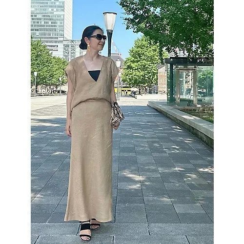 【イーバイエクラ/E by eclat】のリネンフレアスカート 人気、トレンドファッション・服の通販 founy(ファニー) 　ファッション　Fashion　レディースファッション　Fashion for Women　スカート　Skirts　Aライン・フレアスカート　A-Line & Flared Skirts　おすすめ　Recommended / Our Picks　セットアップ　Set-Up, Coordinated Outfit　マーメイド　Mermaid, Fishtail Silhouette　洗える　Machine Washable　other-2|ID: prp329100004571892 ipo3291000000032632099