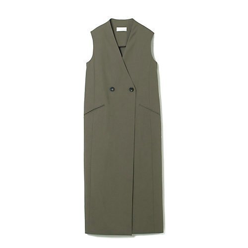 【エクラ/eclat】の麻混2WAYロングジレ インテリア・キッズ・メンズ・レディースファッション・服の通販 founy(ファニー) 　ファッション　Fashion　レディースファッション　WOMEN　アウター　Coat Outerwear　トップス・カットソー　Tops/Tshirt　ベスト/ジレ　Gilets/Vests　別注　Special Order　吸水　Water Absorption　夏　Summer　洗える　Washable　カーキ|ID: prp329100004571898 ipo3291000000032351549