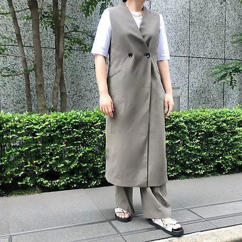 【エクラ/eclat】の麻混2WAYロングジレ 人気、トレンドファッション・服の通販 founy(ファニー) 　ファッション　Fashion　レディースファッション　WOMEN　アウター　Coat Outerwear　トップス・カットソー　Tops/Tshirt　ベスト/ジレ　Gilets/Vests　別注　Special Order　吸水　Water Absorption　夏　Summer　洗える　Washable　other-3|ID: prp329100004571898 ipo3291000000032351551
