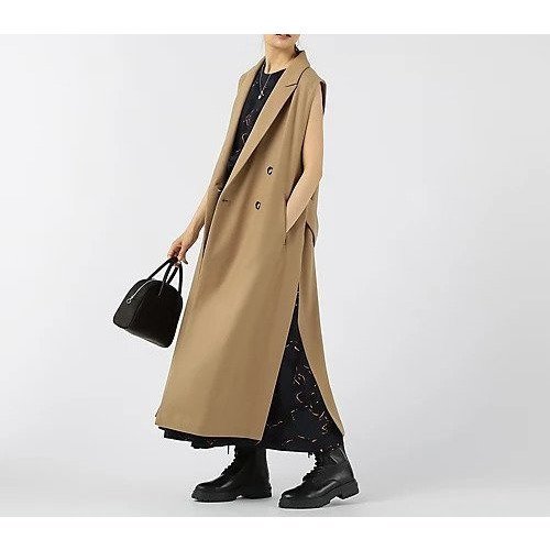【サクラ/SACRA】のライトメルトンジレ 人気、トレンドファッション・服の通販 founy(ファニー) 　ファッション　Fashion　レディースファッション　WOMEN　アウター　Coat Outerwear　トップス・カットソー　Tops/Tshirt　ベスト/ジレ　Gilets/Vests　スリット　Slit　バランス　Balance　メルトン　Melton　ロング　Long　other-3|ID: prp329100004571899 ipo3291000000032351557