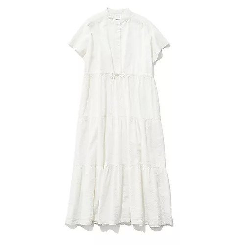 【トゥエルブクローゼット/12closet】の【洗える】サッカーティアードワンピース 人気、トレンドファッション・服の通販 founy(ファニー) 　ファッション　Fashion　レディースファッション　Fashion for Women　ワンピース　Dresses　サッカー　Seersucker, Summer Fabric　シンプル　Simple, Minimal　スリット　Slit, Slit Detail　ティアードスカート　Tiered Skirt, Flounced Skirt　ドッキング　Docking, Mixed Material　ポケット　Pocket, Pocket Detail　洗える　Machine Washable　無地　Plain, Solid Color　 other-1|ID: prp329100004572228 ipo3291000000034941779