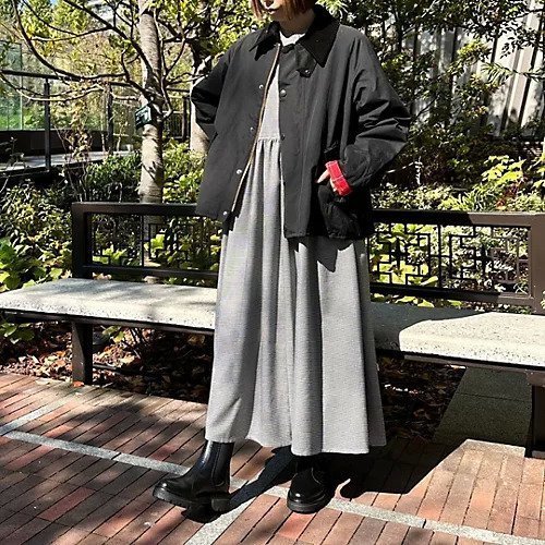 【トゥエルブクローゼット/12closet】の【石上美津江さんコラボ】【洗える】千鳥格子柄ギャザーワンピース 人気、トレンドファッション・服の通販 founy(ファニー) 　ファッション　Fashion　レディースファッション　WOMEN　ワンピース　Dress　ギャザー　Gather　クラシカル　Classical　コラボ　Collaboration　シンプル　Simple　フロント　Front　ポケット　Pocket　洗える　Washable　other-3|ID: prp329100004572233 ipo3291000000032355082