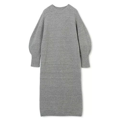 【スアデオ/suadeo】のボリューム袖ブークレーニットワンピース インテリア・キッズ・メンズ・レディースファッション・服の通販 founy(ファニー) 　ファッション　Fashion　レディースファッション　WOMEN　ワンピース　Dress　ニットワンピース　Knit Dresses　シンプル　Simple　スリーブ　Sleeve　ベーシック　Basic　ループ　Loop　人気　Popularity　グレー|ID: prp329100004572268 ipo3291000000032355392