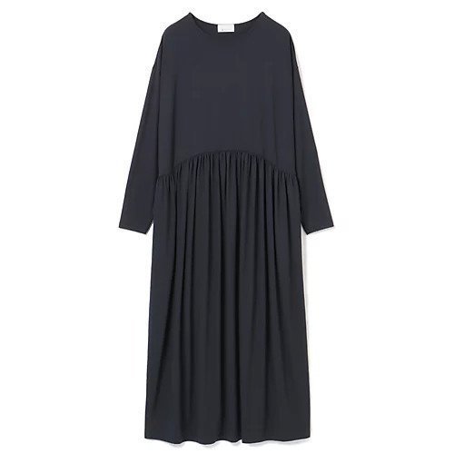 【エムセブンデイズ/M7days】のジャージーギャザーワンピース インテリア・キッズ・メンズ・レディースファッション・服の通販 founy(ファニー) 　ファッション　Fashion　レディースファッション　WOMEN　ワンピース　Dress　ギャザー　Gather　ジャージー　Jersey　ストレッチ　Stretch　リラックス　Relax　洗える　Washable　ネイビー|ID: prp329100004572317 ipo3291000000032356036