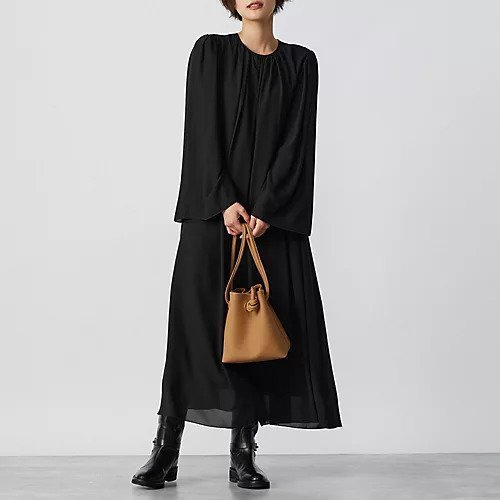 【エムセブンデイズ/M7days】の【コラボ】袖フレアギャザーワンピース 人気、トレンドファッション・服の通販 founy(ファニー) 　ファッション　Fashion　レディースファッション　Fashion for Women　ワンピース　Dresses　エレガント 上品　Elegant　ギャザー　Gathered, Ruffled　コラボ　Collaboration, Collab　シフォン　Chiffon, Lightweight Fabric　フレア　Flare, Flared　洗える　Machine Washable　other-2|ID: prp329100004572329 ipo3291000000034942058