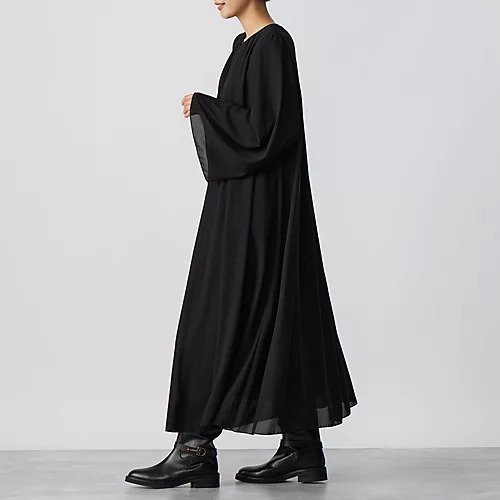 【エムセブンデイズ/M7days】の【コラボ】袖フレアギャザーワンピース 人気、トレンドファッション・服の通販 founy(ファニー) 　ファッション　Fashion　レディースファッション　Fashion for Women　ワンピース　Dresses　エレガント 上品　Elegant　ギャザー　Gathered, Ruffled　コラボ　Collaboration, Collab　シフォン　Chiffon, Lightweight Fabric　フレア　Flare, Flared　洗える　Machine Washable　other-3|ID: prp329100004572329 ipo3291000000034942060