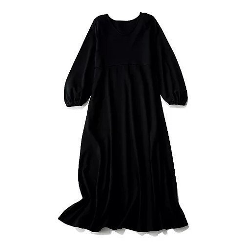 【トゥエルブクローゼット/12closet】の【洗える】Vネックポンチワンピース インテリア・キッズ・メンズ・レディースファッション・服の通販 founy(ファニー) 　ファッション　Fashion　レディースファッション　WOMEN　ワンピース　Dress　シンプル　Simple　ストレッチ　Stretch　フレア　Flare　ロング　Long　洗える　Washable　ブラック|ID: prp329100004572331 ipo3291000000032356204
