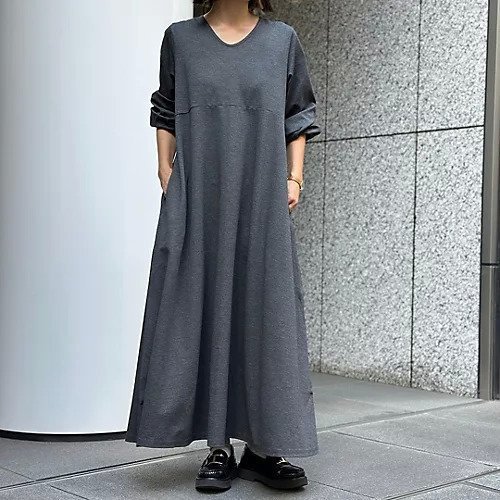 【トゥエルブクローゼット/12closet】の【洗える】Vネックポンチワンピース 人気、トレンドファッション・服の通販 founy(ファニー) 　ファッション　Fashion　レディースファッション　WOMEN　ワンピース　Dress　シンプル　Simple　ストレッチ　Stretch　フレア　Flare　ロング　Long　洗える　Washable　other-2|ID: prp329100004572331 ipo3291000000032356206