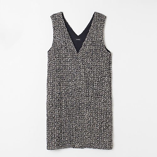 【シンメ/SINME】の【別注】ツィードVネックワンピース インテリア・キッズ・メンズ・レディースファッション・服の通販 founy(ファニー) https://founy.com/ ファッション Fashion レディースファッション Fashion for Women ワンピース Dresses クラシカル Classical, Vintage-Inspired シンプル Simple, Minimal ツイード／ツィード Choker, Choker Necklace バランス Balance, Style Balance ベーシック Basic, Essential ボックス Boxy, Box Shape 別注 Limited Edition, Custom Order A/W・秋冬 Autumn/Winter |ID: prp329100004572332 ipo3291000000034942076