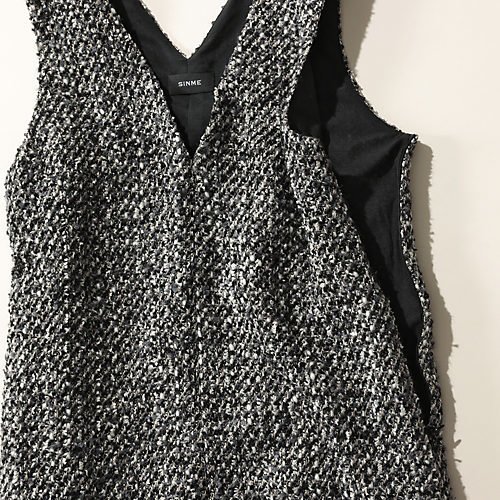 【シンメ/SINME】の【別注】ツィードVネックワンピース 人気、トレンドファッション・服の通販 founy(ファニー) 　ファッション　Fashion　レディースファッション　Fashion for Women　ワンピース　Dresses　クラシカル　Classical, Vintage-Inspired　シンプル　Simple, Minimal　ツイード／ツィード　Choker, Choker Necklace　バランス　Balance, Style Balance　ベーシック　Basic, Essential　ボックス　Boxy, Box Shape　別注　Limited Edition, Custom Order　A/W・秋冬　Autumn/Winter　other-2|ID: prp329100004572332 ipo3291000000034942080