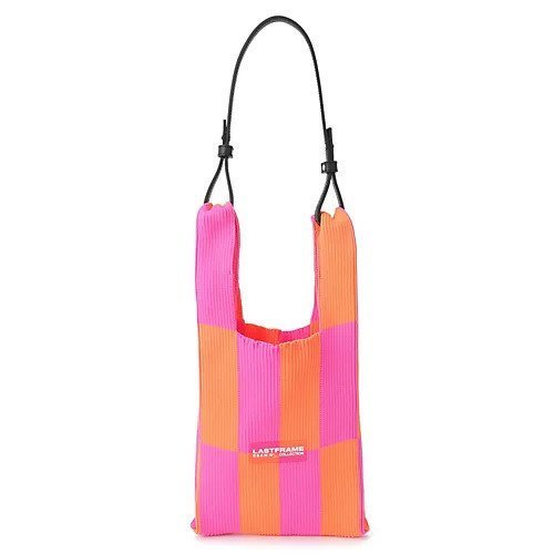 【ラストフレーム/LASTFRAME】のMACRO ICHIMATSU MARKET BAG SMALL インテリア・キッズ・メンズ・レディースファッション・服の通販 founy(ファニー) 　ファッション　Fashion　レディースファッション　Fashion for Women　コンパクト　Compact, Small Size　ショルダー　Shoulder, Shoulder Strap　ストレッチ　Stretch, Stretchy Fabric　フォルム　Silhouette, Form　モダン　Modern, Contemporary　ラップ　Wrap, Wrap Design　リブニット　Rib Knit, Ribbed Knit　NEON ORANGE x NEON PINK|ID: prp329100004572389 ipo3291000000033329325