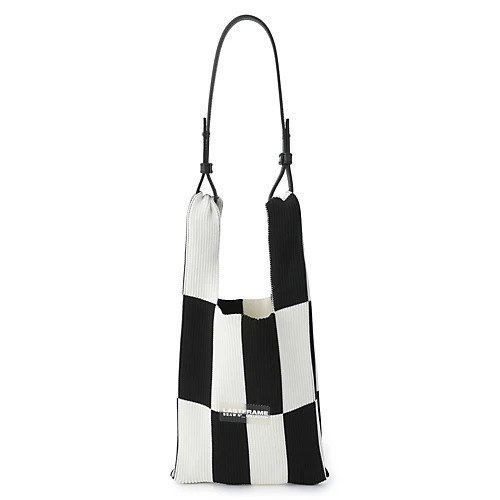 【ラストフレーム/LASTFRAME】のMACRO ICHIMATSU MARKET BAG SMALL インテリア・キッズ・メンズ・レディースファッション・服の通販 founy(ファニー) 　ファッション　Fashion　レディースファッション　Fashion for Women　コンパクト　Compact, Small Size　ショルダー　Shoulder, Shoulder Strap　ストレッチ　Stretch, Stretchy Fabric　フォルム　Silhouette, Form　モダン　Modern, Contemporary　ラップ　Wrap, Wrap Design　リブニット　Rib Knit, Ribbed Knit　BLACK x IVORY|ID: prp329100004572389 ipo3291000000033329326