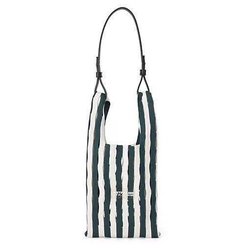 【ラストフレーム/LASTFRAME】のSTRIPE MESH MARKET BAG SMALL インテリア・キッズ・メンズ・レディースファッション・服の通販 founy(ファニー) 　ファッション　Fashion　レディースファッション　Fashion for Women　ショルダー　Shoulder, Shoulder Strap　ストライプ　Stripe, Striped Pattern　スリット　Slit, Slit Detail　リブニット　Rib Knit, Ribbed Knit　今季　This Season, Current Season　夏　Summer　春　Spring　S/S・春夏　SS, Spring/Summer, Warm Season　DARK GREEN x IVORY|ID: prp329100004572414 ipo3291000000033329204