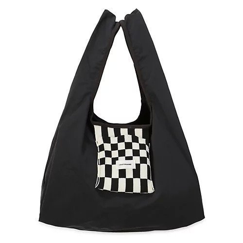 【ラストフレーム/LASTFRAME】のICHIMATSU POCKET REVERSE MARKET BAG インテリア・キッズ・メンズ・レディースファッション・服の通販 founy(ファニー) 　ファッション　Fashion　レディースファッション　Fashion for Women　バッグ　Bags　コンパクト　Compact, Small Size　フォルム　Silhouette, Form　ポケット　Pocket, Pocket Detail　BLACK &#215; (BLACK&#215;IVORY)|ID: prp329100004572451 ipo3291000000033329443