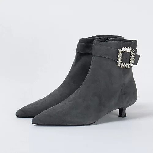 【ファビオ ルスコーニ/FABIO RUSCONI】のビジューつきショートブーツ 人気、トレンドファッション・服の通販 founy(ファニー) 　ファッション　Fashion　レディースファッション　Ladies' Fashion Online　エレガント 上品　Elegant　ショート　Short　スエード　Suede　ビジュー　Bijou　 other-1|ID: prp329100004572483 ipo3291000000032635747
