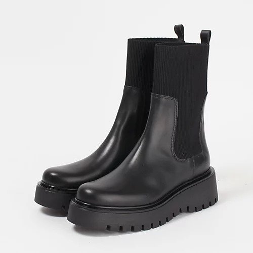 【コルソローマ9/CORSO ROMA9】の厚底ゴアブーツ インテリア・キッズ・メンズ・レディースファッション・服の通販 founy(ファニー) 　ファッション　Fashion　レディースファッション　Ladies' Fashion Online　ソックス　Socks　バランス　Balance　厚底　Platforms　ブラック|ID: prp329100004572507 ipo3291000000032636035